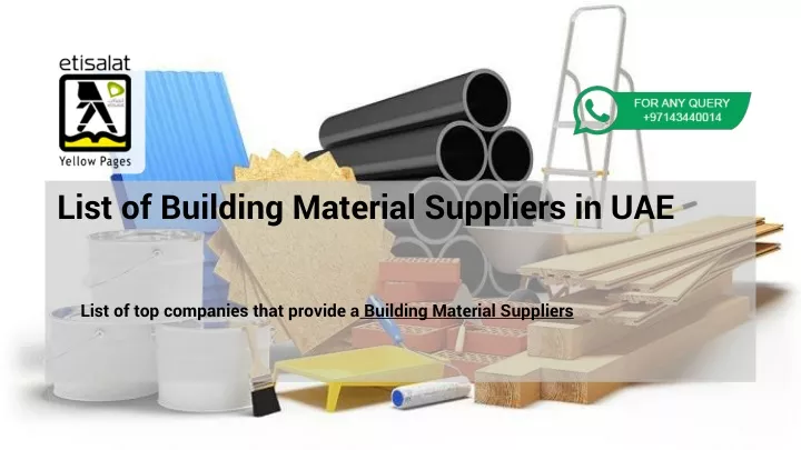 list of building material suppliers in uae