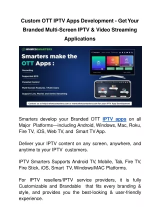 custom ott iptv apps development get your branded