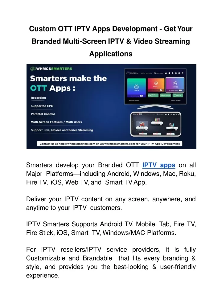 custom ott iptv apps development get your branded