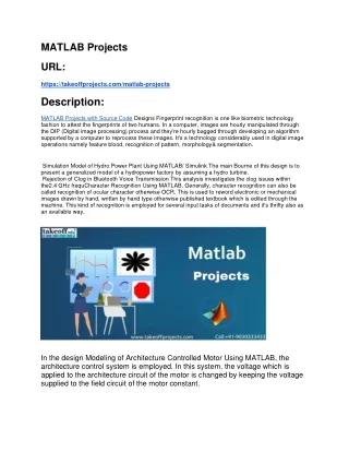 matlab projects url https takeoffprojects