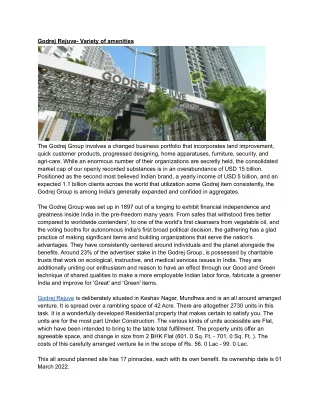 godrej rejuve variety of amenities