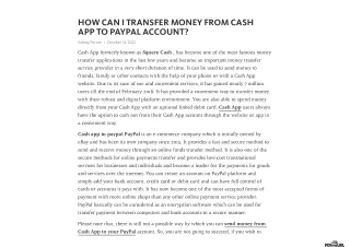 Send money from PayPal to Cash app - Explore