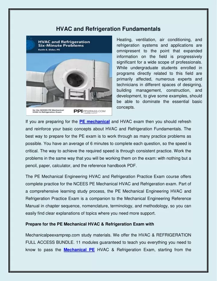 hvac and refrigeration fundamentals