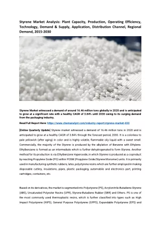 styrene market analysis plant capacity production