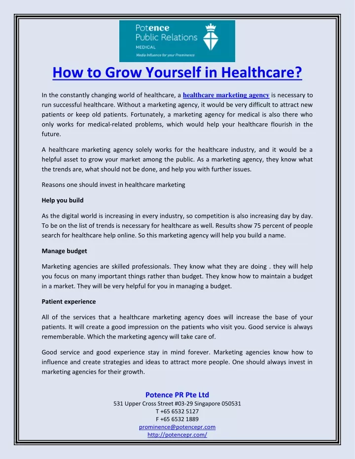 how to grow yourself in healthcare