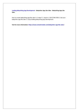 leading babysitting app development babysitter