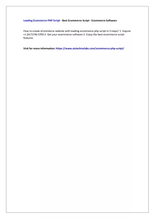 leading ecommerce php script best ecommerce
