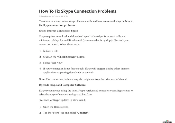 how to fix skype connection problems