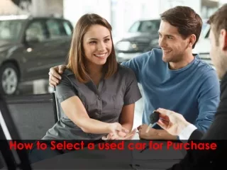 How to Select a used car for Purchase