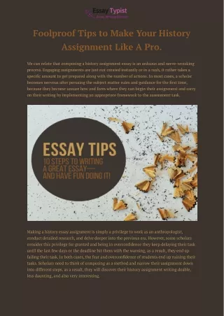 foolproof tips to make your history assignment