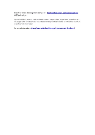 smart contract development company top certified