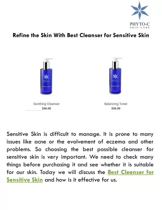 Refine the Skin With Best Cleanser for Sensitive Skin