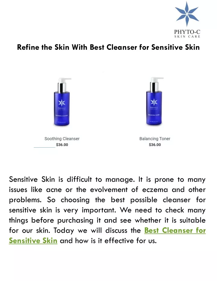 refine the skin with best cleanser for sensitive
