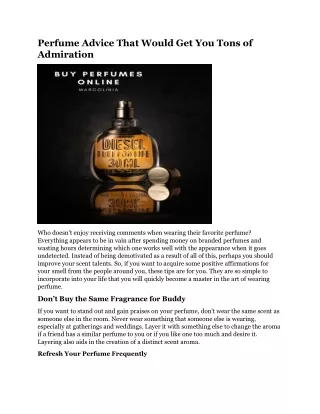 perfume advice that would get you tons