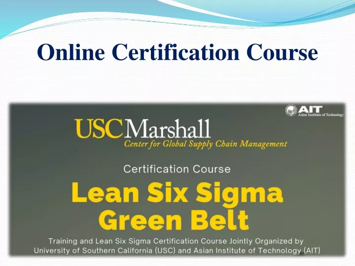 online certification course