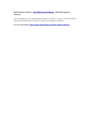 mlm website software best mlm system software