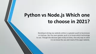 Python vs Node