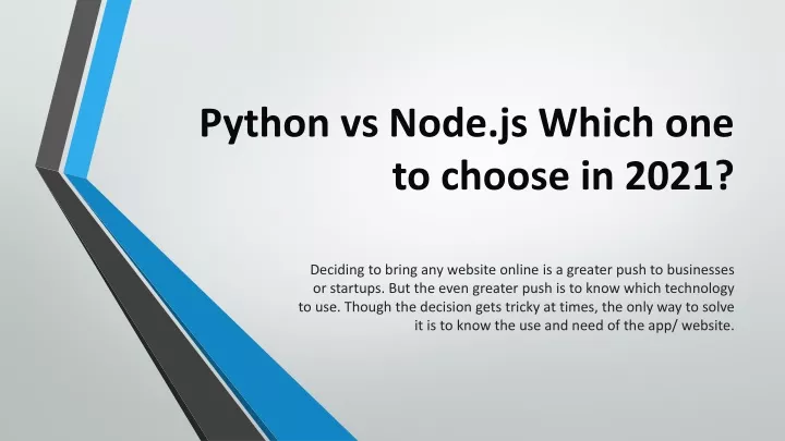 python vs node js which one to choose in 2021
