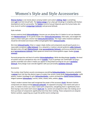 women s style and style accessories