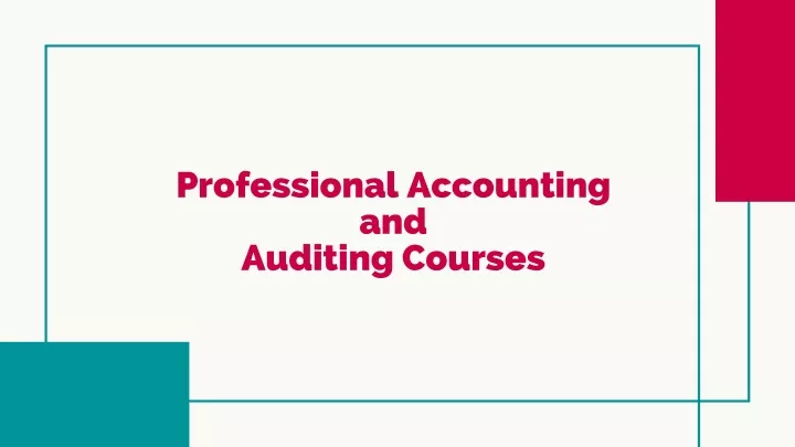 professional accounting and auditing courses
