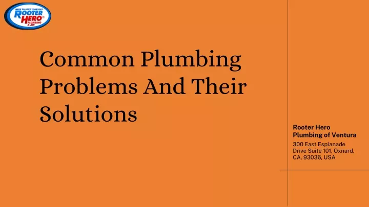 common plumbing problems and their solutions