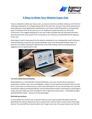 9 ways to make your website super fast