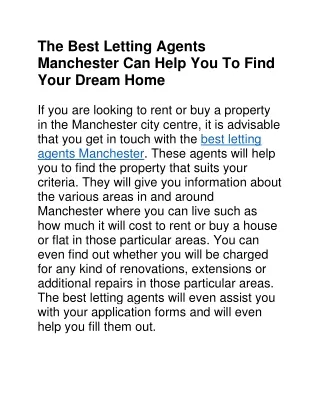 The Best Letting Agents Manchester Can Help You To Find Your Dream Home-converted
