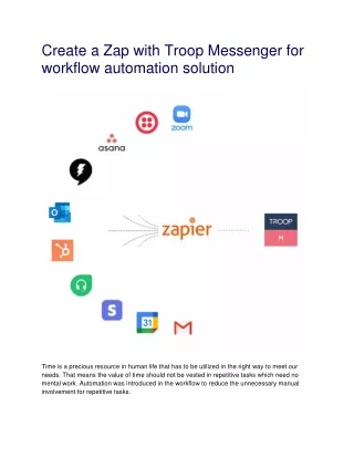 Create a Zap with Troop Messenger for workflow automation solution