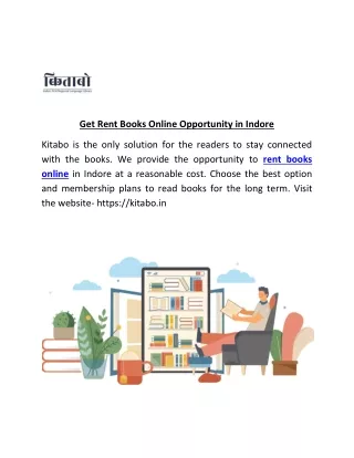 Get Rent Books Online Opportunity in Indore