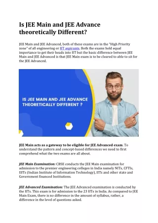 is jee main and jee advance theoretically