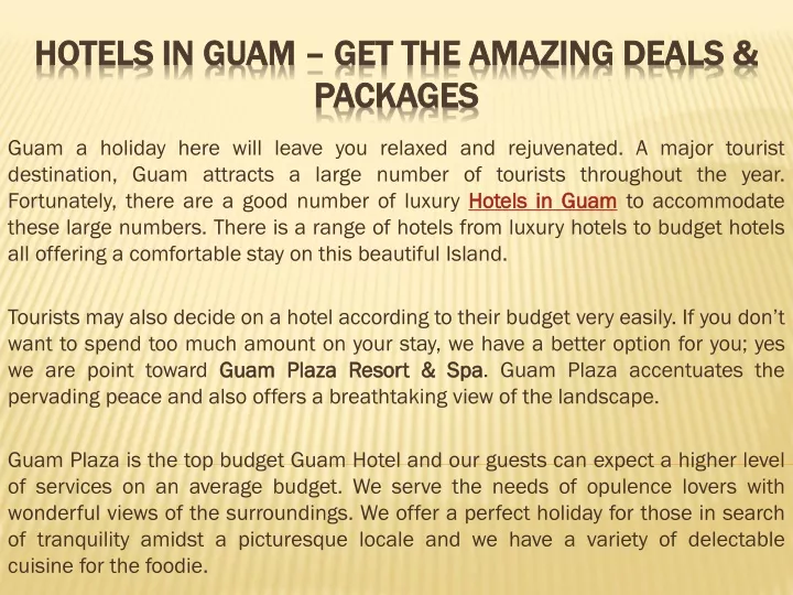 hotels in guam get the amazing deals packages