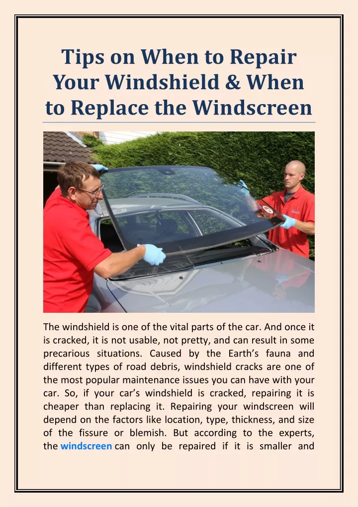 tips on when to repair your windshield when