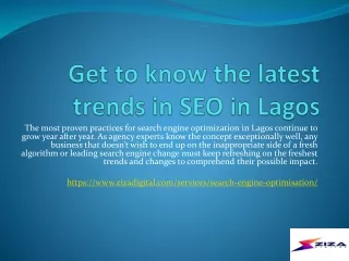Get to know the latest trends in SEO in Lagos