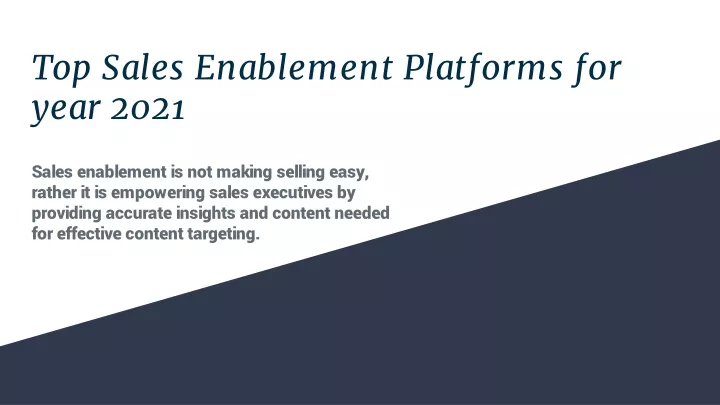 top sales enablement platforms for year 2021