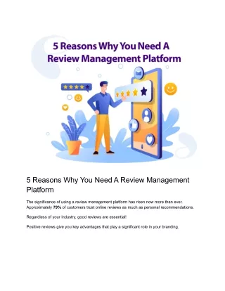 5 Reasons Why You Need A Review Management Platform