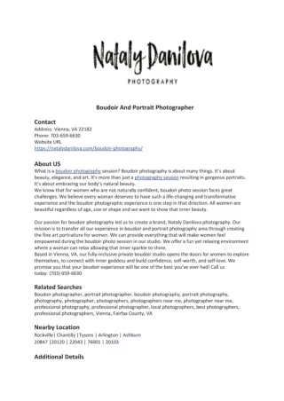 Boudoir And Portrait Photographer