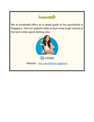 Live Sportsbook in Singapore  Junebet66.com