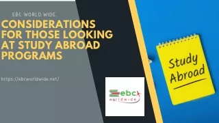 considerations for those looking at study abroad