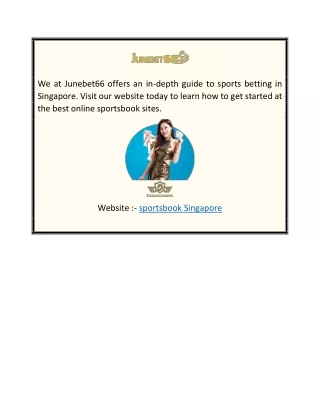 Get Sportsbook in Singapore  Junebet66.com