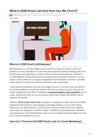what is b2b email list and how can we find it