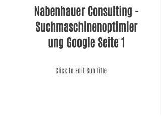 Nabenhauer Consulting - Suchmaschinenoptimierung Google Seite 1