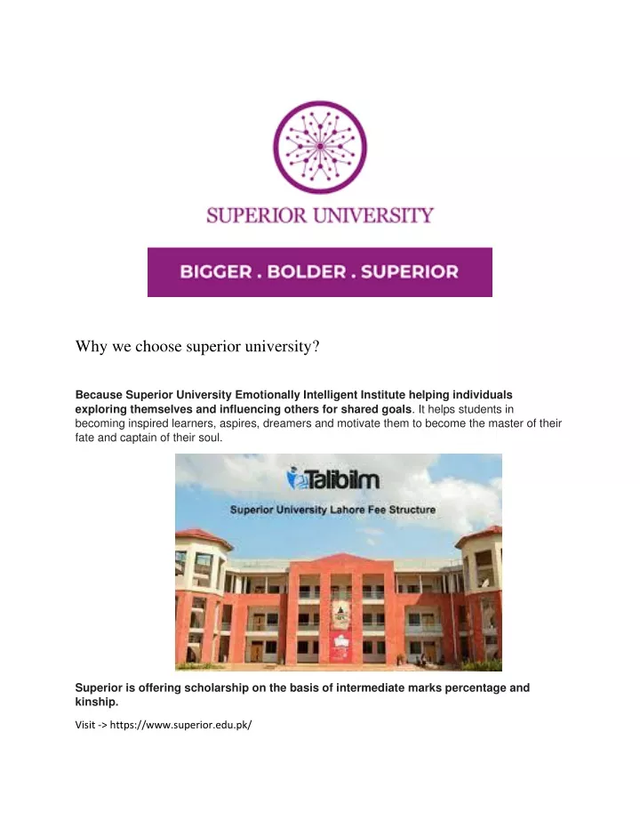 why we choose superior university