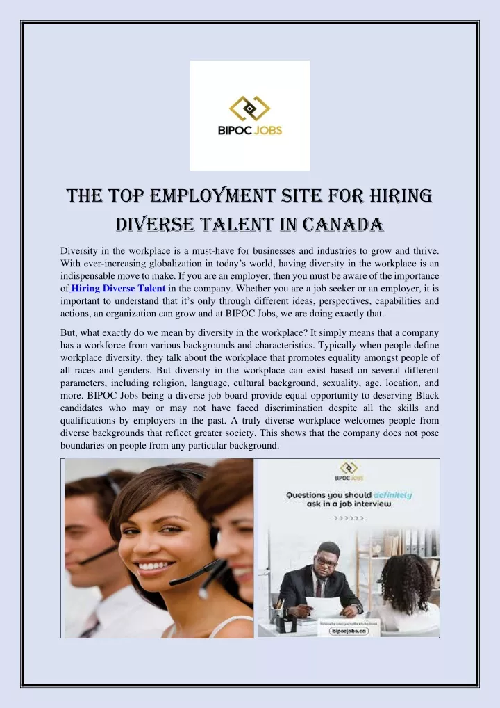 the top employment site for hiring diverse talent