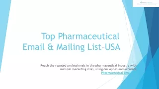 Best Pharmaceutical Email & Mailing List–USA