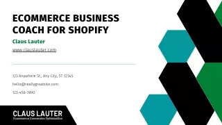 Ecommerce Business Coach for Shopify