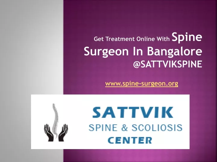 get treatment online with spine surgeon in bangalore @ sattvikspine