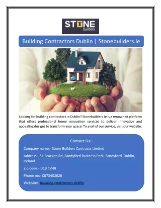 building contractors dublin stonebuilders ie