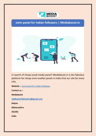 smm panel for indian followers | Mediaboost.in