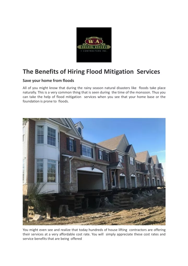 the benefits of hiring flood mitigation services