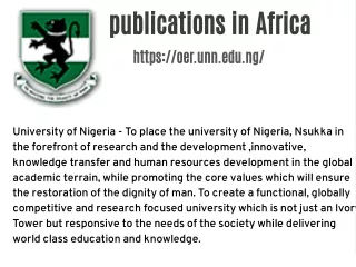 publications in africa https oer unn edu ng
